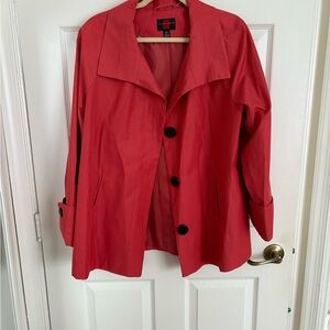 NWOT Gallery Women's Vibrant Red Coat/Rain Jacket